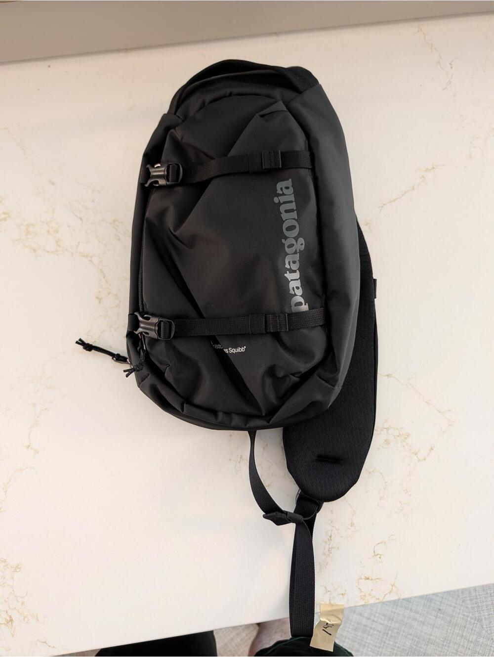 Patagonia Atom Sling 8L Black  Crossbody Bag w Branding
